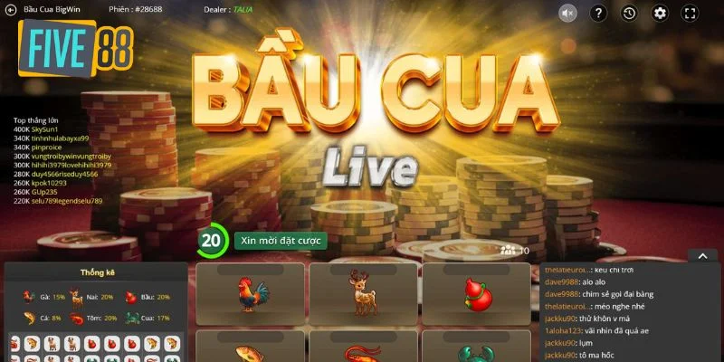 Cách tham gia Bầu Cua Live tại nhà cái Five88