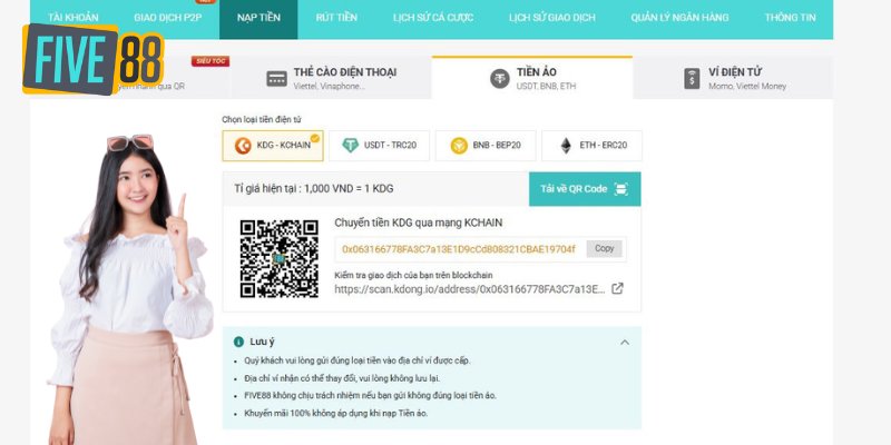 Hướng dẫn cách nạp tiền Five88