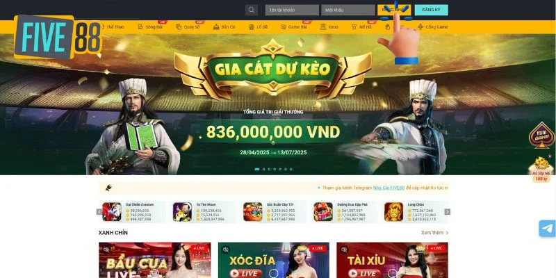 Hướng dẫn đăng nhập Five88 chi tiết trên thiết bị